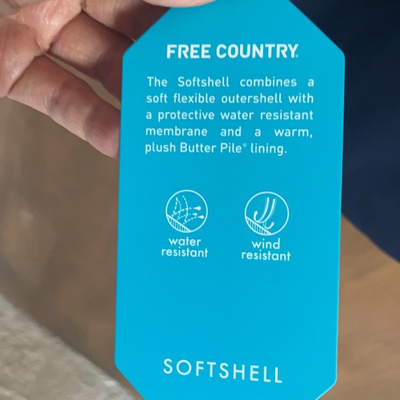 Relist12/9 Free Country soft shell coat w hood faux fur lining water resistant L - Picture 13 of 17